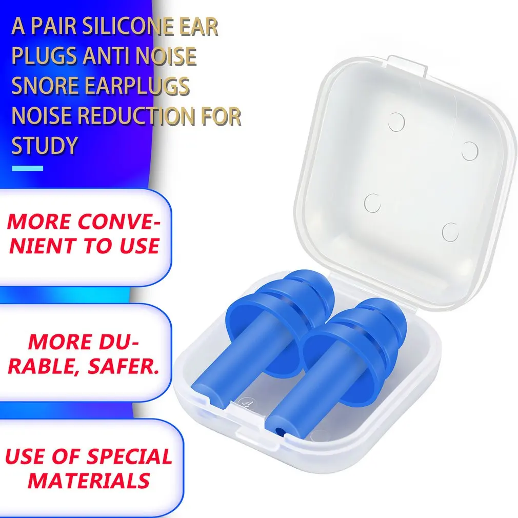 

A Pair Spiral Convenient Silicone Ear Plugs Anti Noise Snoring Earplugs Comfortable For Sleeping Noise Reduction Accessory