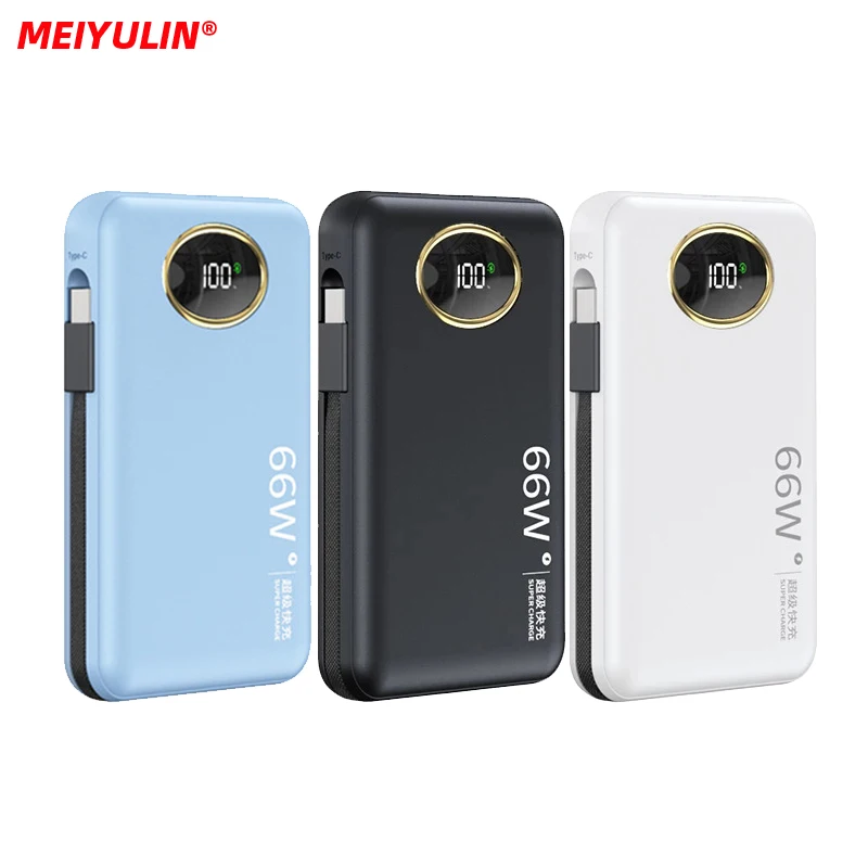 

10000mAh Magnetic Wireless Charger Power Bank for iPhone 14 13 Built In Cable Portable External Battery Pack for Samsung Xiaomi