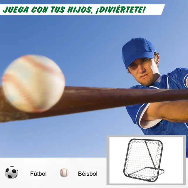 Rete Da Calcio Rebounder HOMCOM - Pieghevole, Con Bersaglio, Altezza E Angolo Regolabile - 123x73cm - Foto 3