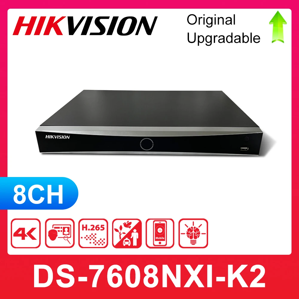 

Hikvision 4K NVR 8CH DS-7608NXI-K2 and 16CH DS-7616NXI-K2 32CH DS-7632NXI-K2 AcuSense NVR 2SATA interfaces H.265 Hik-Connect