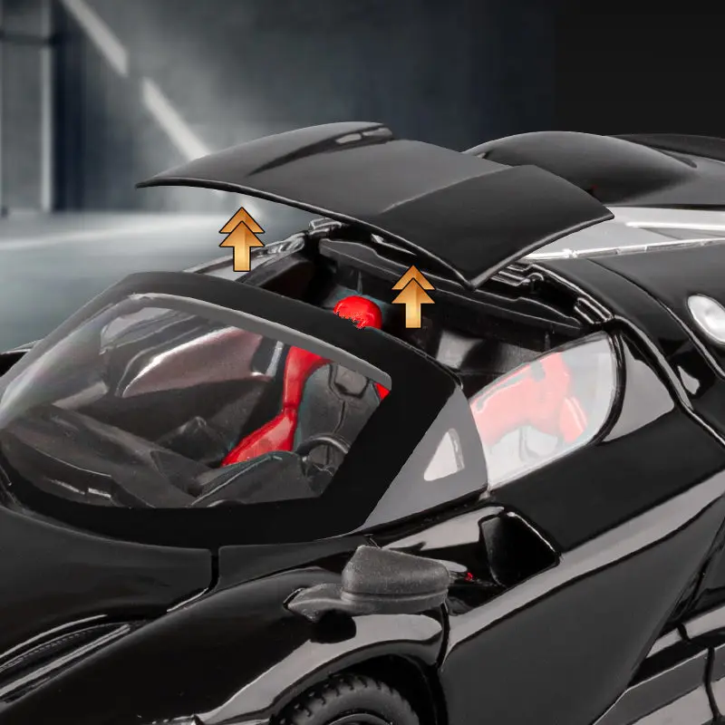 1:24 SP3 데이토나 합금 스포츠카 모델 다이캐스트 금속 레이싱 차량 자동차 모델 사운드 라이트 시뮬레이션 컬렉션 어린이 장난감 선물