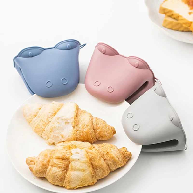 2pcs Cartoon Gloves Anti-scalding Oven Gloves Heat Resistant Kitchen BBQ Tray Pot Dish Bowl Holder Oven Mitts