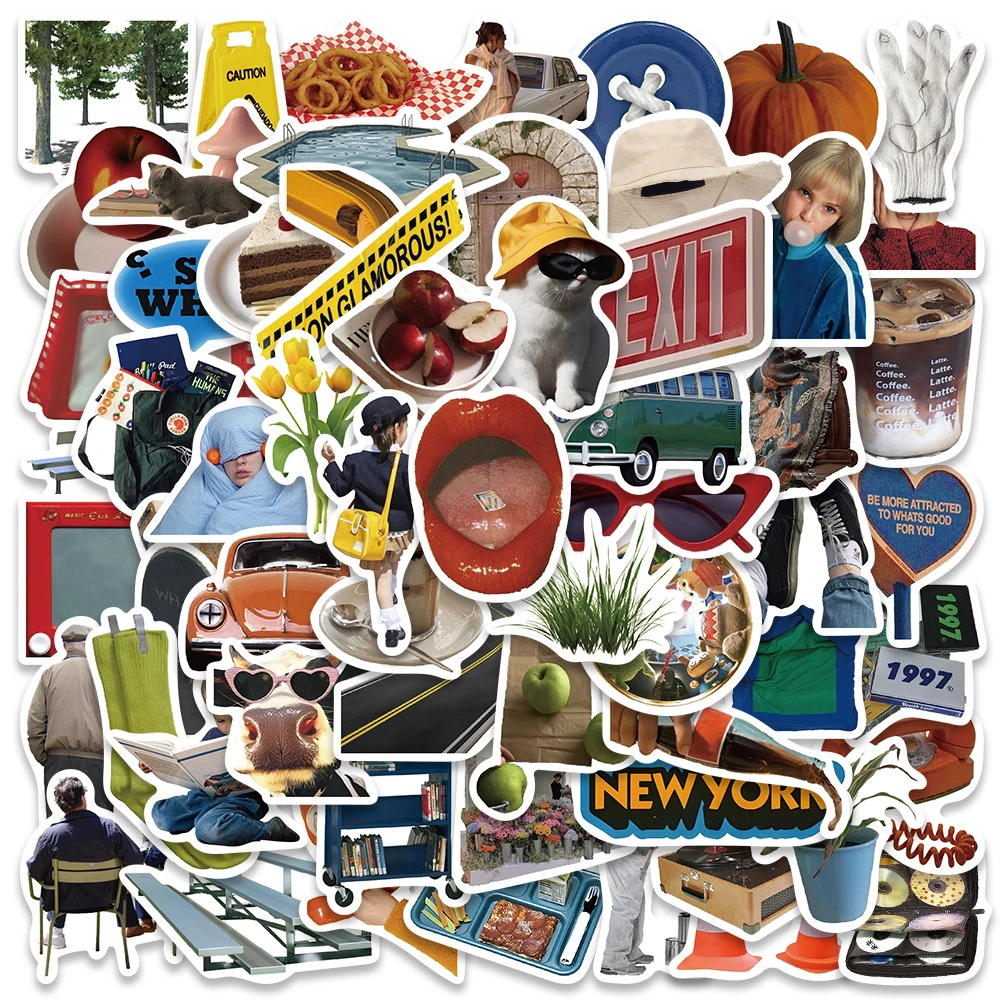 

10/30/63PCS Simple Ins Style Cartoon Stickers Decoration Toys Waterproof Skateboard Phone Laptop Fridge Bike Cute Decals Gifts