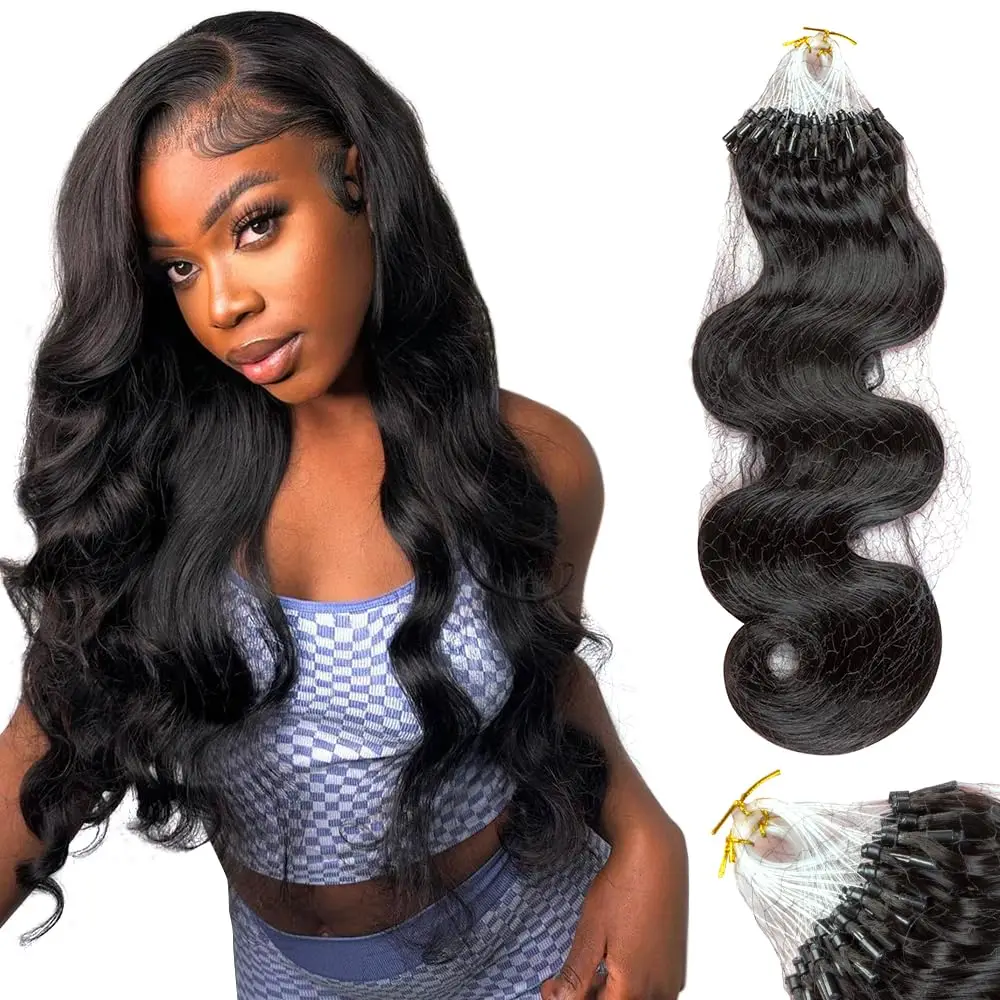 Body Wave Micro Ring Human Hair Extension Real 1g/Strand Natural Brazilian Remy Micro Loop Hair Extensions 50g/pack For Women