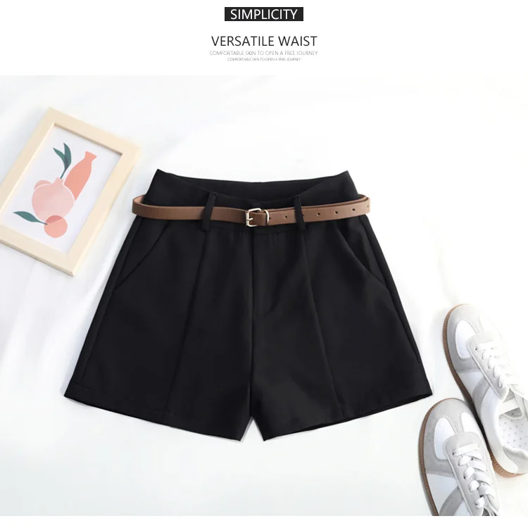 Women 2022 Summer Fashion High Waist Chiffon Shorts Female Solid Color Casual A-line Shorts Ladies Loose Wide-leg Shorts S39 nike dri fit shorts Shorts