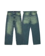  Fashion Solid Color Jeans Men 2023 Trend New High Street Vintage Distressed Washed High Waist Jeans Casual All Match Baggy Jeans 