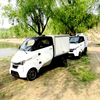 China Light Truck Pickup EEC DOT Certified Mini Double Row 3 Seat Electric Pickup Truck Sells