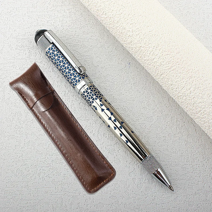 1pc Luxury Metal Round Ballpoint Pen | Retractable Stainless Steel Painted Ballpoint Pen, Elegant Signature Pen | Gift Choice 1