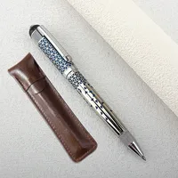 1pc Luxury Metal Round Ballpoint Pen | Retractable Stainless Steel Painted Ballpoint Pen, Elegant Signature Pen | Gift Choice 1