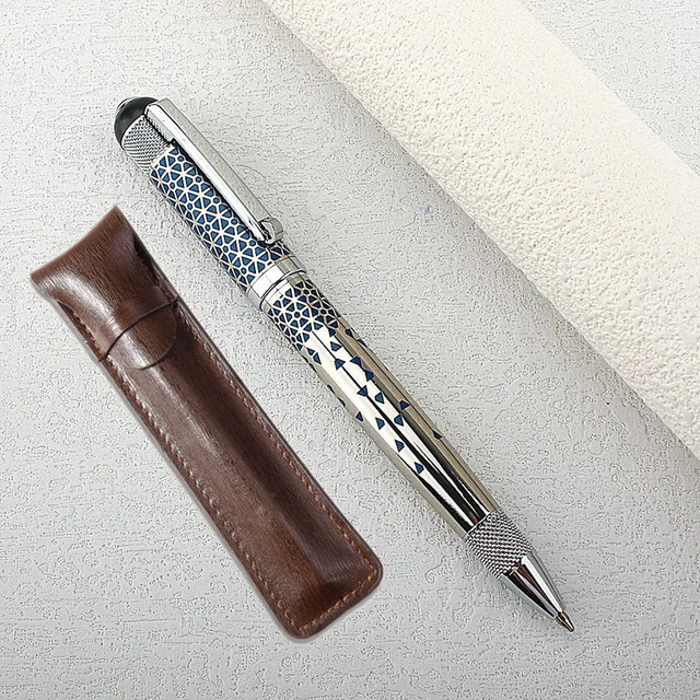 1pc Luxury Metal Round Ballpoint Pen | Retractable Stainless Steel Painted Ballpoint Pen, Elegant Signature Pen | Gift Choice 1