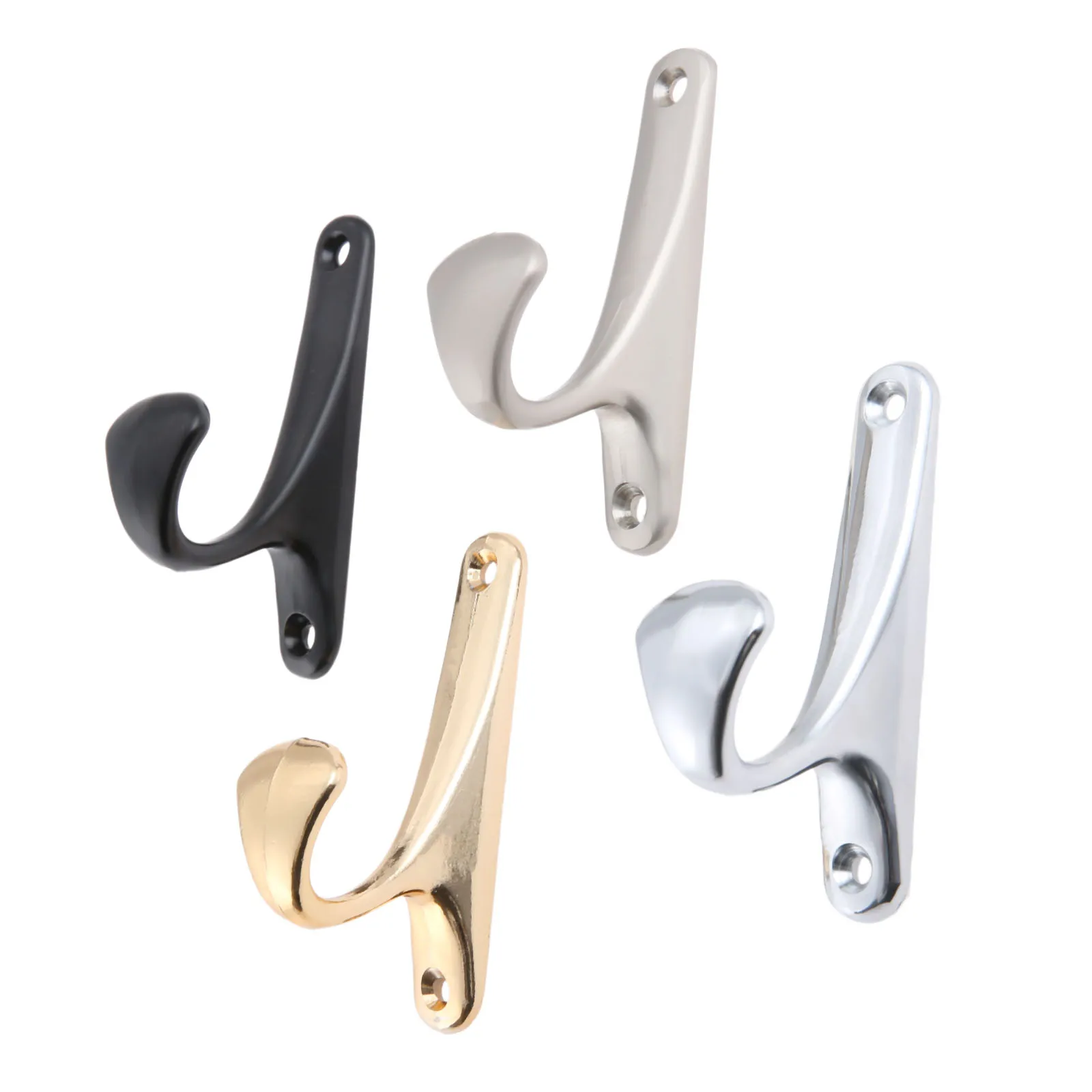 

1pc 88*47*16mm Wall Hooks Wall Mounted Clothes Hook Hanger Flower Bathroom Kitchen Bedroom Fitting Room Black/ Brushed Nickelw