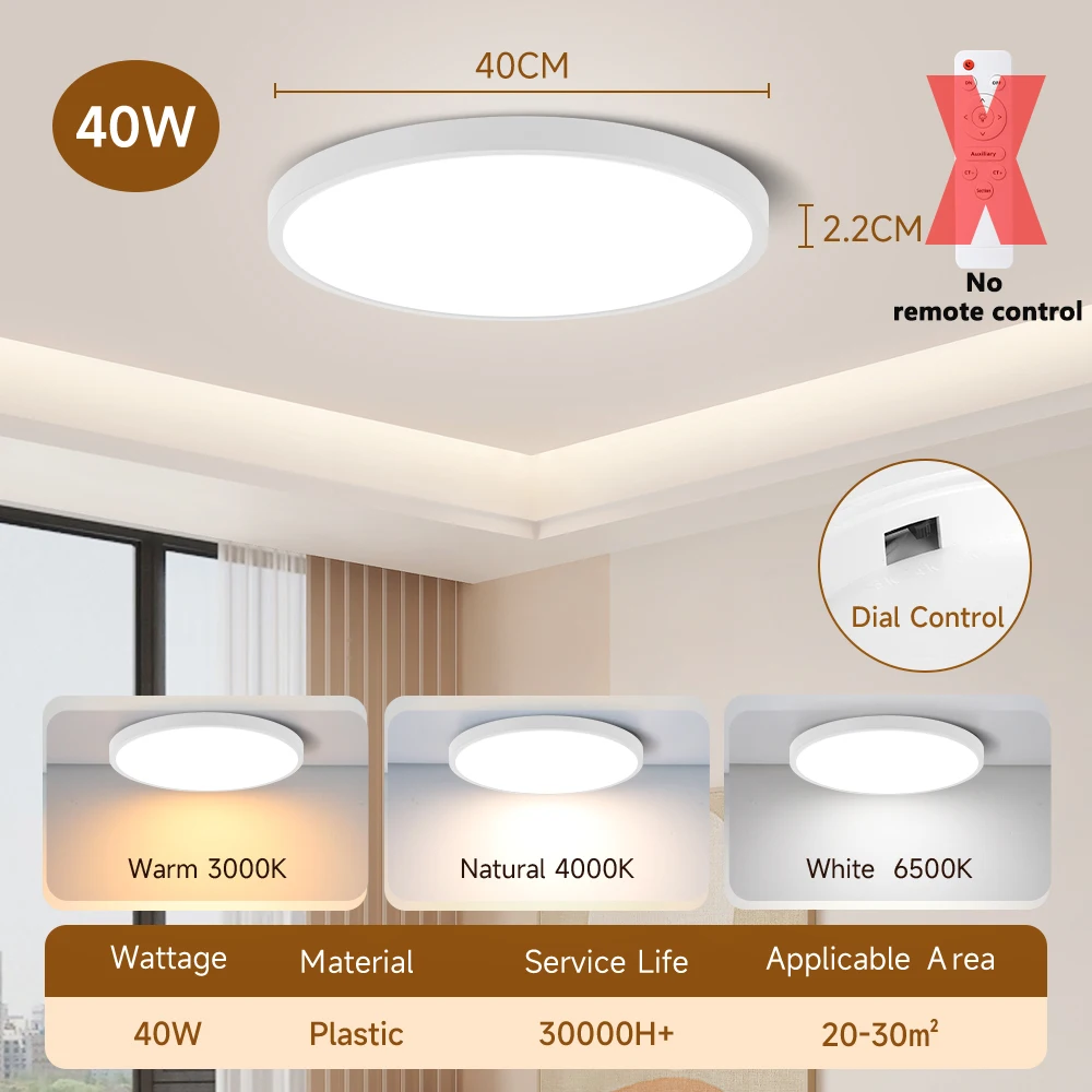 Enhanced Multicolor Dimmable LED Ceiling Lamp with Remote Control