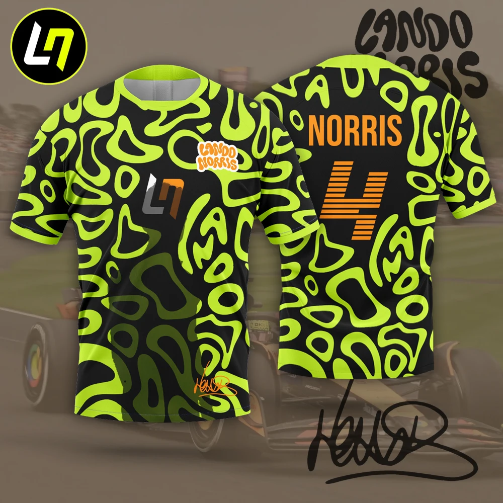 랜도 노리스 LN4 드라이버 팬 어린이 티셔츠 여름 반팔 남아 여아 키즈 티셔츠 2025 스포츠 어린이 의류 상의