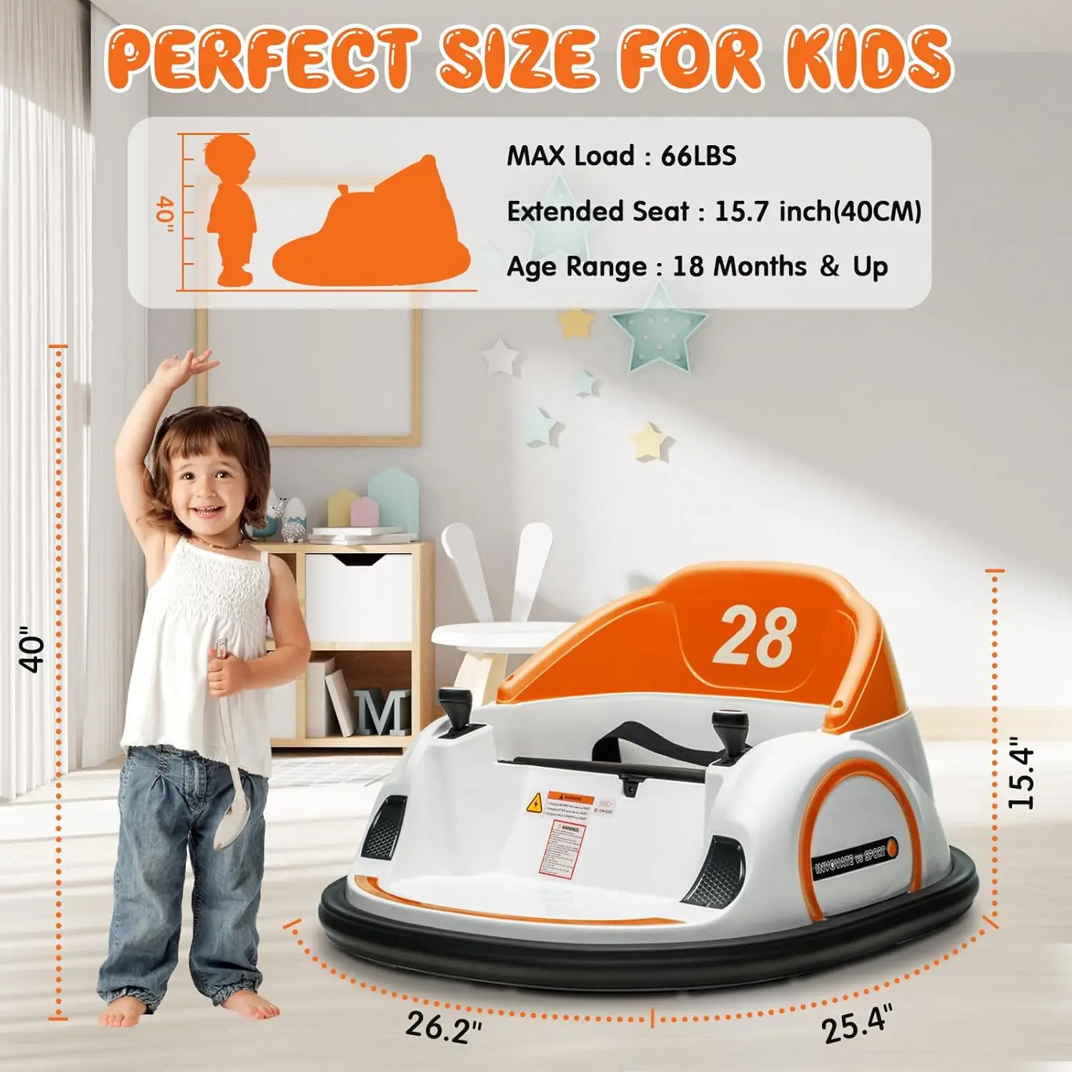 Bumper Car for Kids Toddler, Electric Ride on Bumper Car w/Parents Remote Control, 3 Speed, Bluetooth Music, LED Lights, 360