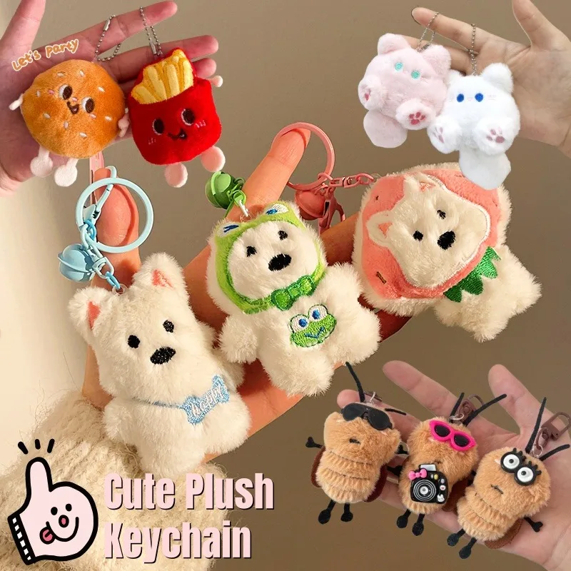 3Pcs Mode Nette Kreative Puppe Plüsch-schlüsselanhänger Hängen Rucksack Anhänger Zubehör Dekoration für Studenten Weihnachten Geschenke