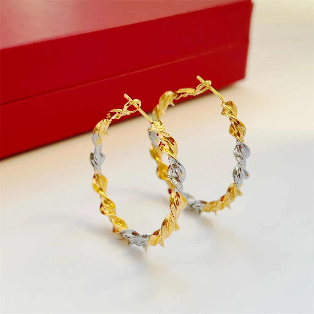 

Женские серьги-кольца, золотистые и Серебристые бриллианты 40 мм, 2023