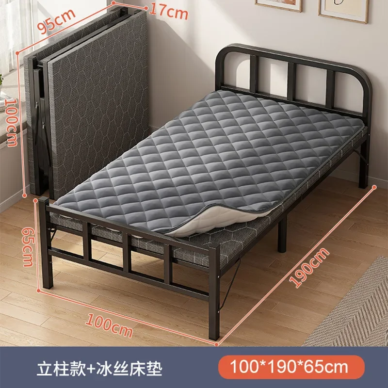 thumbnail image 1 of Cama plegable individual para el hogar, 1,2 metros, pausa para el almuerzo reforzada, cama pequeña, casa de alquiler, tablero duro para adultos, cama de hierro, 1 of 4