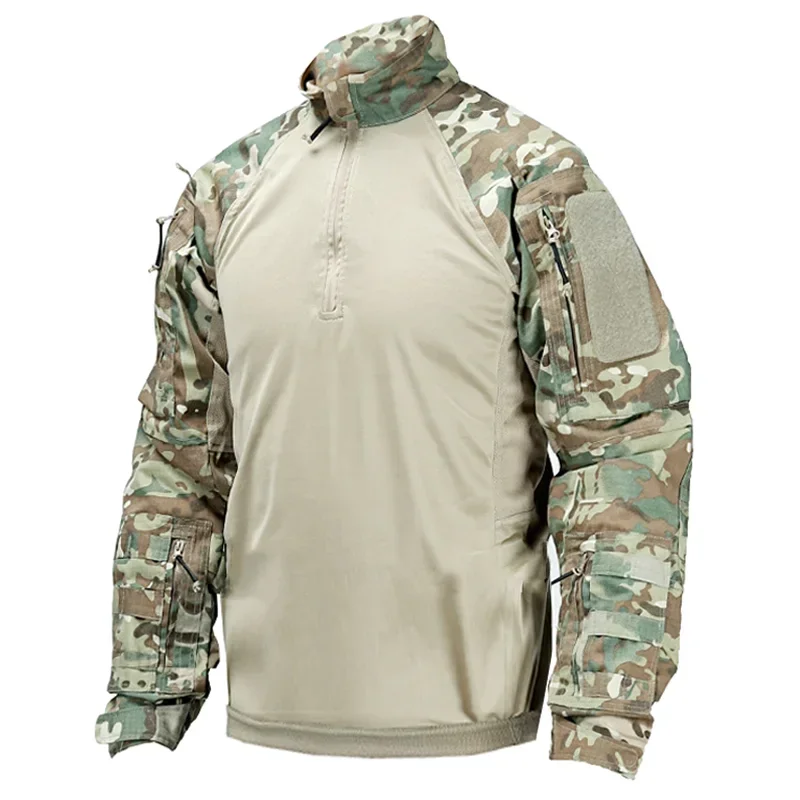 Outdoor Men Multicam Military Combat Shirt Breathable US Army Tactical Shirt Long Sleeve Paintball Camping Tops Hunting Clothing 4