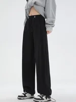 Women Pants 2024 Spring Summer Casual Women Elastic Waist Straight Sprots Trousers Cargo Long Pants Outside Loose Trousers - Image 5