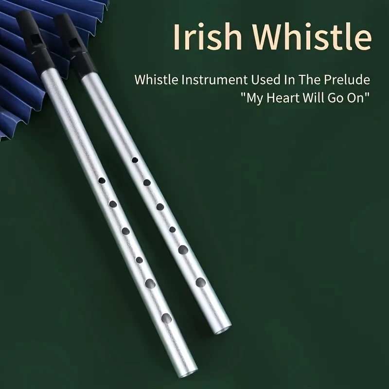 Miwayer Authentische irische Pfeife, Flöte, C/D-Taste, Blech, Penny-Pfeife mit 6 Löchern, perfektes traditionelles irisches Musik-Musikinstrument – Detail 5