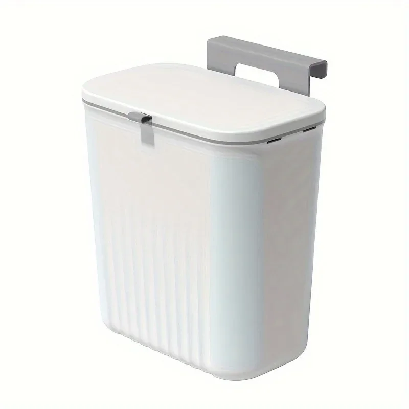 1pc Wall-Mounted Kitchen Trash Can with Lid kitchen trash bin Space-Saving Pull-Out Design for Home & Commercial Use trash can