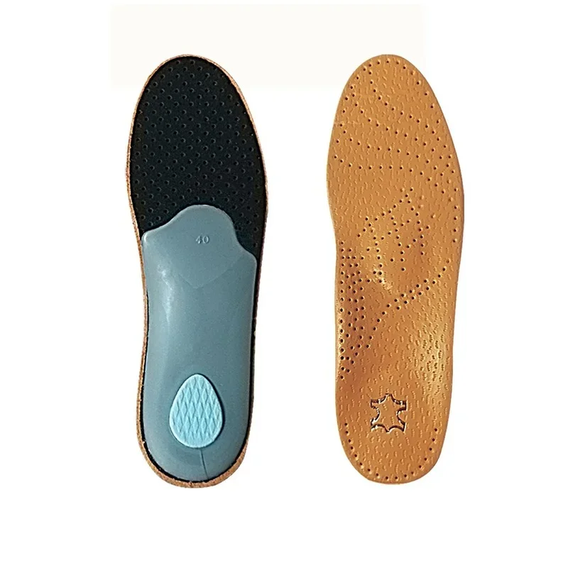 Leather Orthotic Insoles for Men and Women, Flat Feet Arch Support, Orthopedic Shoes Sole Insoles, Corrected Feet