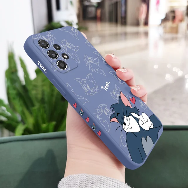 Classic Cartoon Case For Samsung A73 A53 A33 A23 A13 A03S A03 A52 A52S A51 A72 A71 A32 A31 A22 A21S A12 A02S A02 4G 5G Cover Light Blue 1