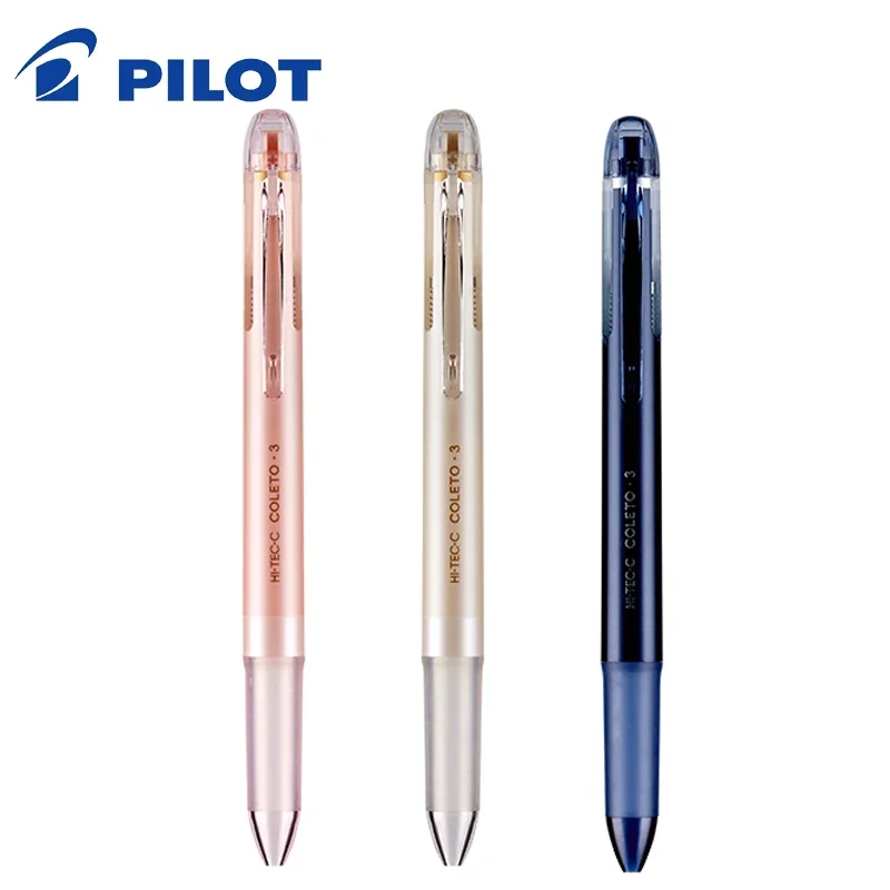 1pcs Pilot 3 Color Multi-Function Module Pen Coleto Pen Box Card Head Neutral Solid Color Case Without Refill Holder