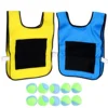 1 Set Children Sticky Ball and Vest Game Props Sticky Ball Vest Group Plaything for Home School (Red, Yellow Vest and 10 Pcs Spo 6
