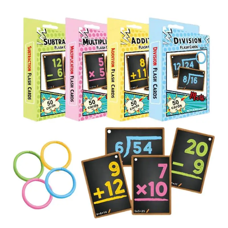 Math Flash Cards Toddler Montessori Math Toys Addition Subtraction Multiplication Division Educational Game Arithmetic Toys