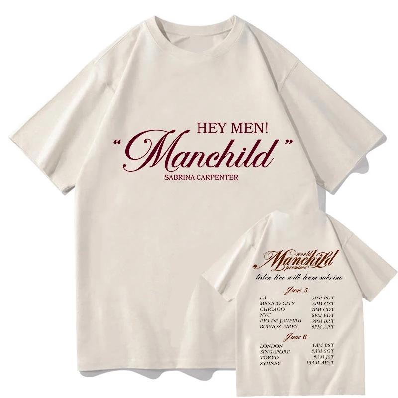 Sabrina Carpenter Manchild Tour 2025 T-shirts Printing