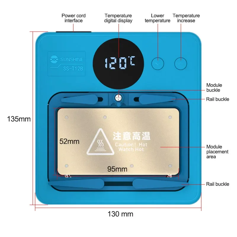 SUNSHINE-Plataforma de Aquecimento Multifuncional para Reparação de Telemóveis, Manutenção Inteligente, Android e Série IP, SS-T12B