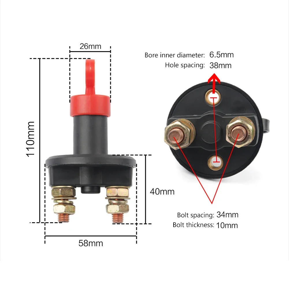Interrupteur De Batterie Interrupteur De Coupure D'alimentation De Batterie, Su00e9lecteur De Isolateur De Batterie 12v 140a