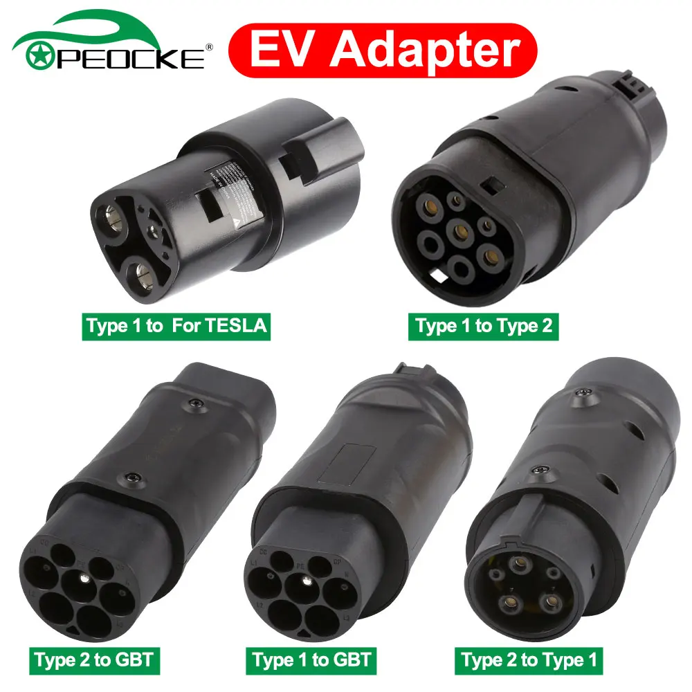 Peocke EVSE EV Charger Adapter SAE J1772 to Tesla Charging Connector