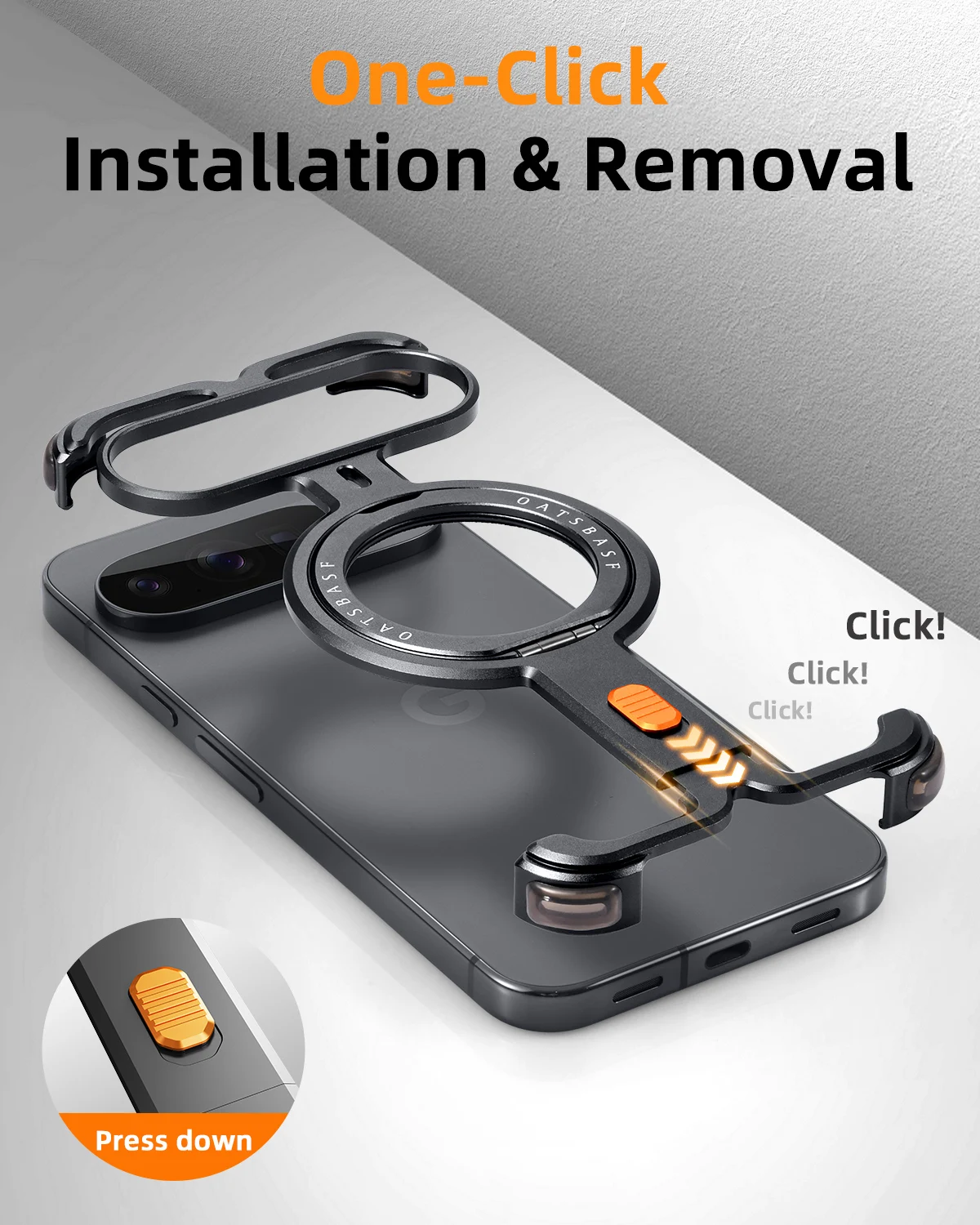 Eary Frame Case for Google Pixel 10/10 Pro/10 Pro XL/10 Pro Fold With Ring Stand 360°Rotating Holder Shockproof Drop Protection