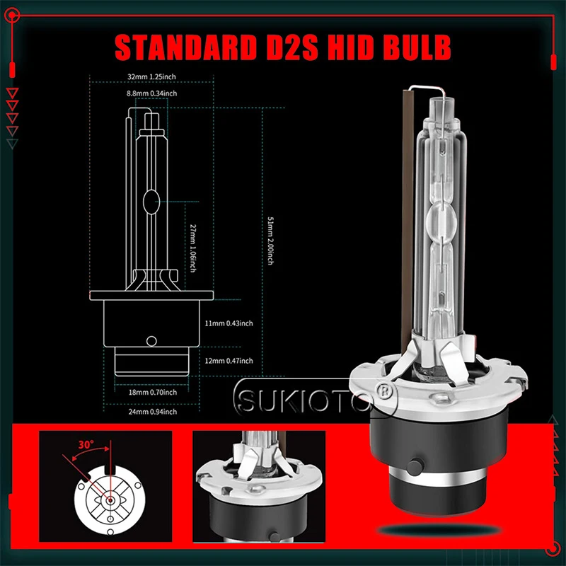 2PCS SUKIOTO GENUINE JAPAN D2S Xenon HID Lights Original Car Xenon Headlight Bulbs All Metal Claw D4S Auto Lamp For Lexus Nissan