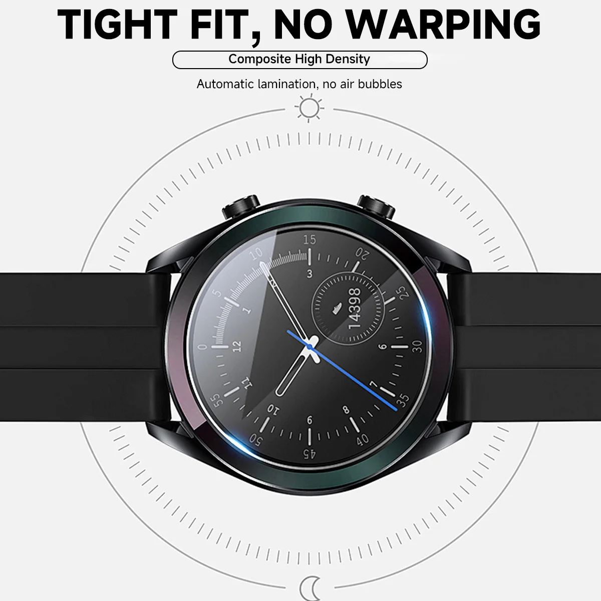 Premium Tempered Glass Smartwatch Screen Protector - Ultra-Clear 9H Hardness, 2.5D Film Design