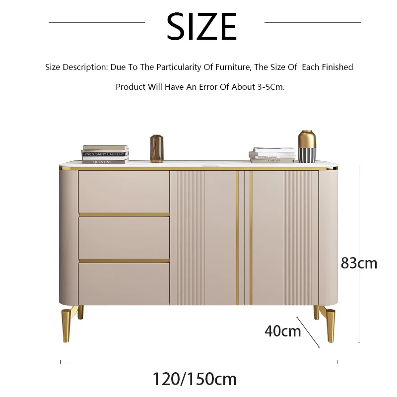 Light Luxury Dining Sideboard Storage Cabinet Living Room Entryway Cabinet Modern Simple Dining Room Marble Side Table