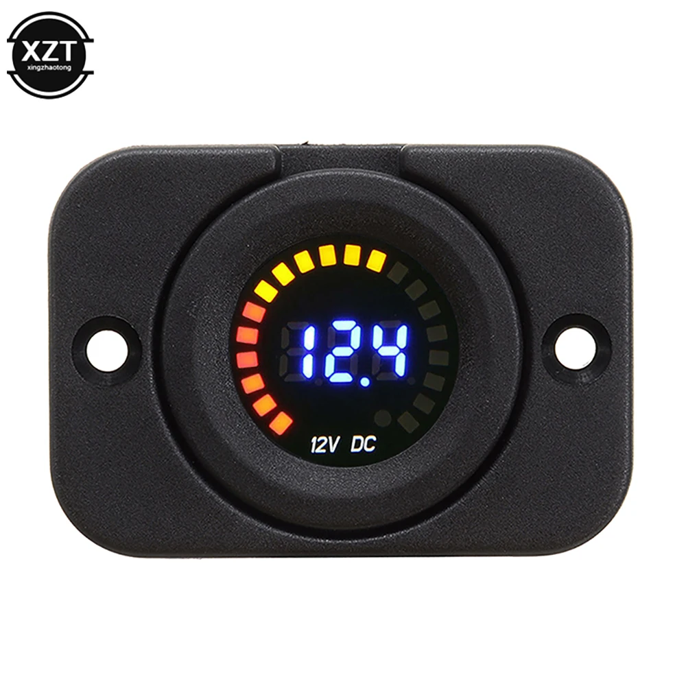 Digital Voltmeter Car Digital Gauge 12V Car Voltage Monitor Voltmeter Waterproof LED Digital Display Volt Meter for Car Motorcycle Sedan SUV Truck Boat Marine RV