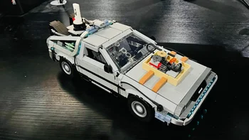 Back to the Future Time Machine DeLorean Model Building Blocks Children's Assembly Toy Boy's Gift