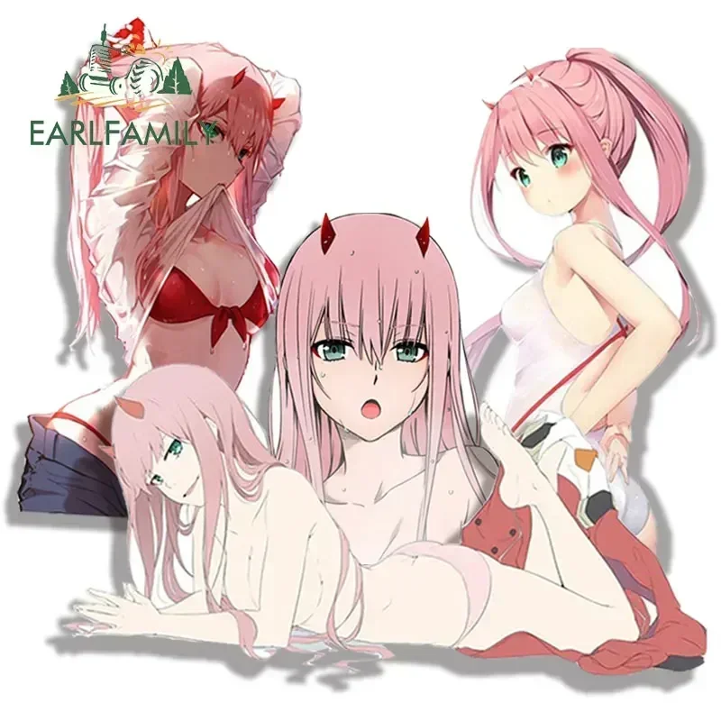13cm x 7.4cm Sexy Anime Zero Two Car Sticker