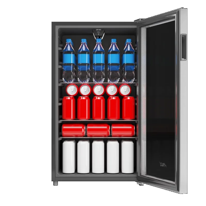 

Arctic King 115-Can Beverage Fridge & Cooler, Stainless Steel Look, ARV115B1AST mini refrigerator