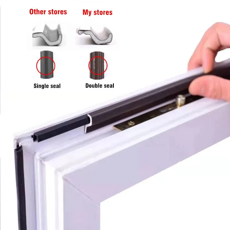 Plastic Steel Flat Window Sealing Strip Broken Bridge Aluminum Doors and Windows Sound Insulation Wind Leakage Rubber Strip
