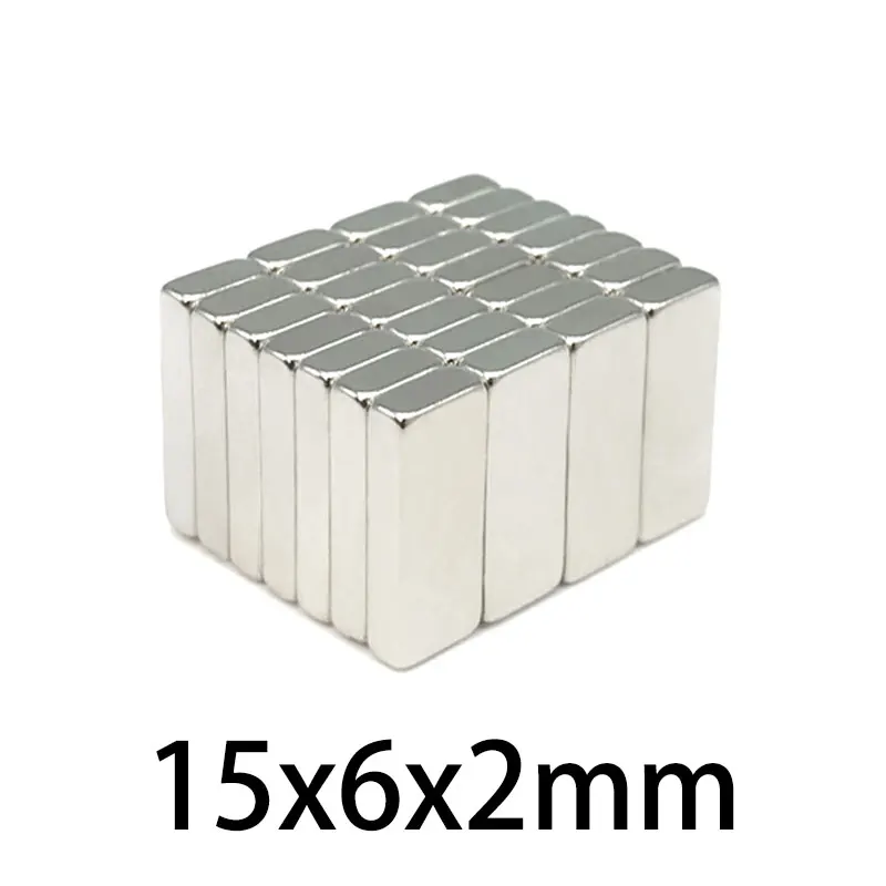 

10/20/50/100/200/500PCS 15x6x2 mm Block Strong Powerful Magnets N35 Rectangular Permanent Neodymium Magnets 15*6*2