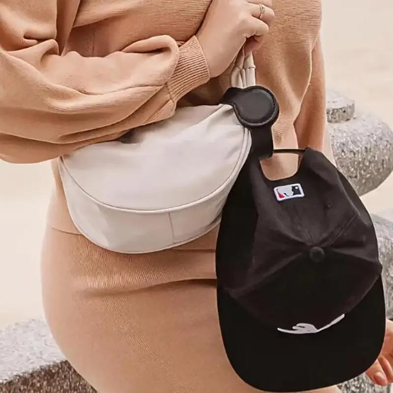 1PCS Multipurpose Magnetic PU Leather Hat Clip with Faux Fur Strong Round Organizer Outdoor Travel Cap Holder Bag Accessories