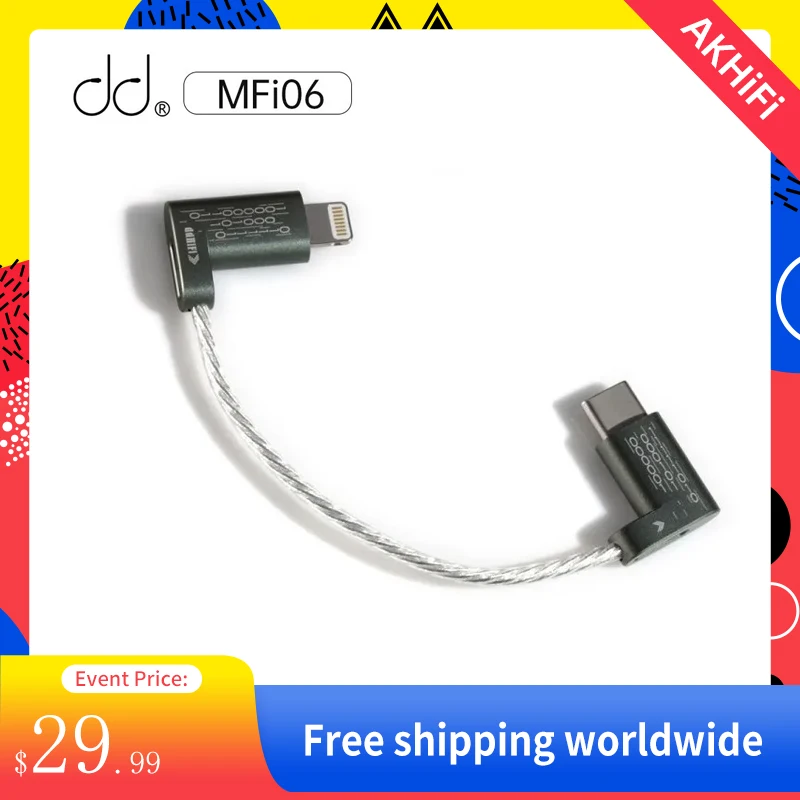

Кабель для передачи данных DD ddHiFi MFi06 Lightning/USB Type-C для подключения устройств iOS к стандартным аудиоустройствам