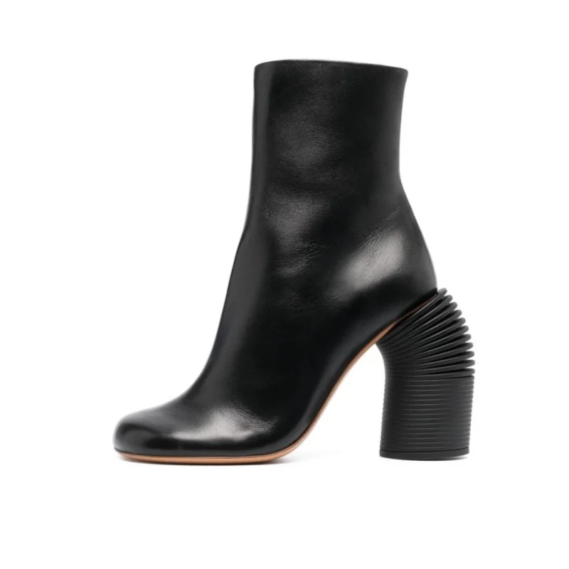 

2023 New Fashion Sexy Heterosexual High Heel Knee Length Side Zipper Square Head Women's Boots Banquet Boots Stage Show Shoes