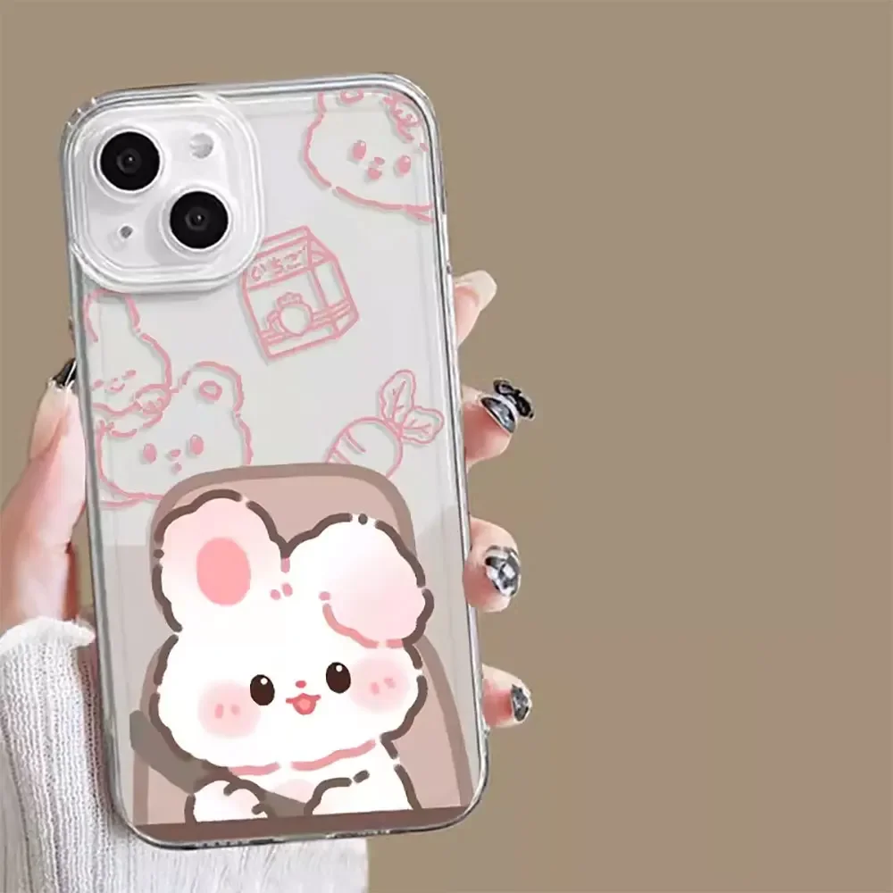 Adorable Bunny Bear Couples Soft Phone Case