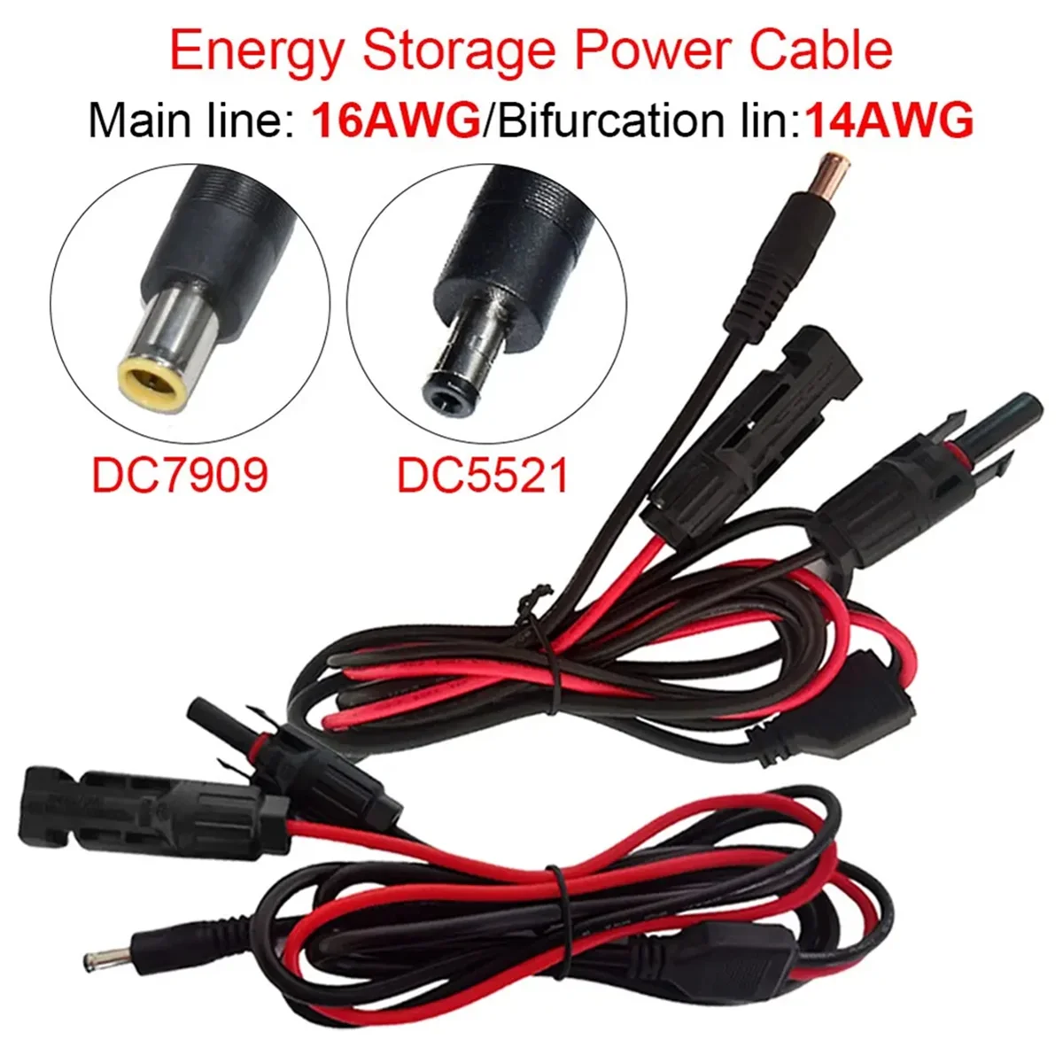DC5521 Solar System Energy Storage Battery Solar Connector PV Panel Sealing Plug Wiring Cable