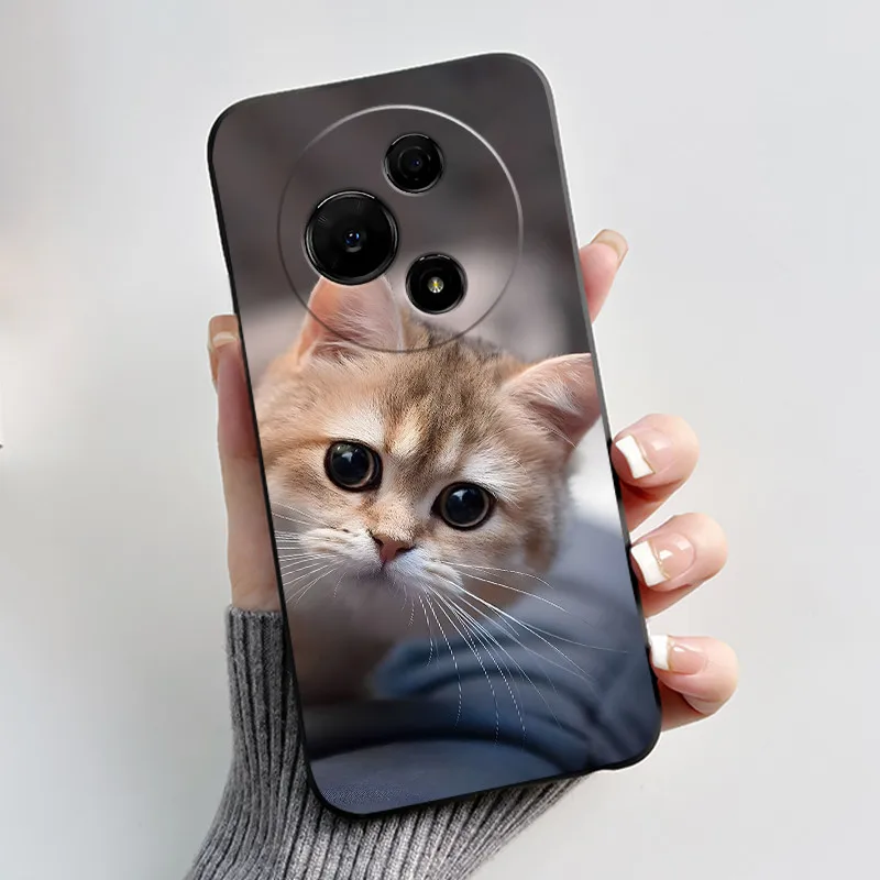 Aesthetic Cute Cat Soft Silicone Black Protective Phone Case Cover